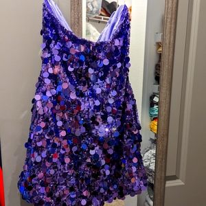 1X Strapless Sequin mini dress